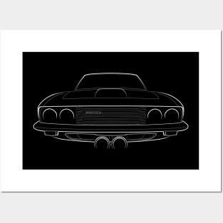 Jensen Interceptor 2 - front stencil, white Posters and Art